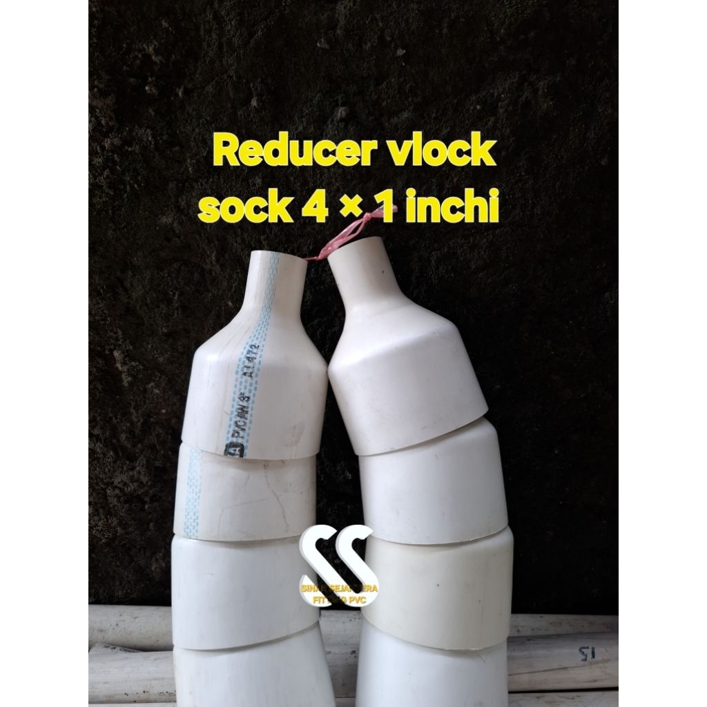 reducer vlock sok pvc 4×1 inchi sambungan pipa pvc