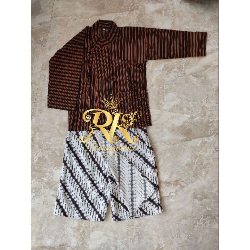Setelan Surjan Lurik Anak Bahan Katun Alusan ||Baju Tradisional ||Surjan Lurik Bahan Katun Alusan