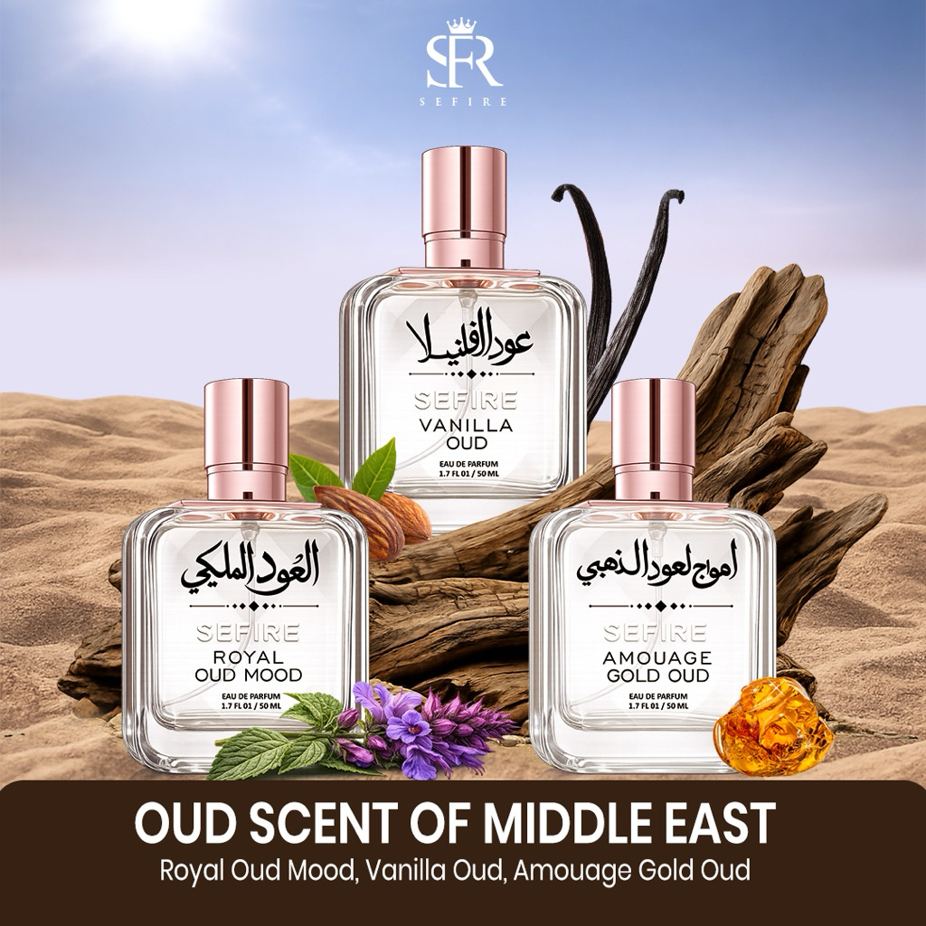 Sefire Parfum Oud Unisex 50ml Sefire Series – Oud Premium Tahan Lama BPOM Royal/Gold/Vanilla Oud