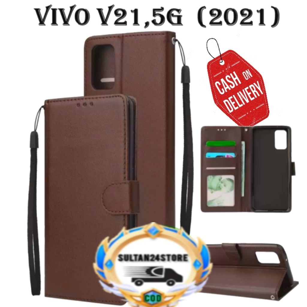 Case Dompet Case Leather Flip For VIVO V21 5G