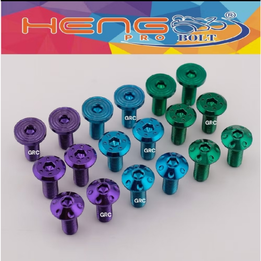BAUT DISC BAUT PIRINGAN STEINLESS M8X20 TITANIUM COLOUR UNIVERSAL BISA BUAT SEMUA MOTOR
