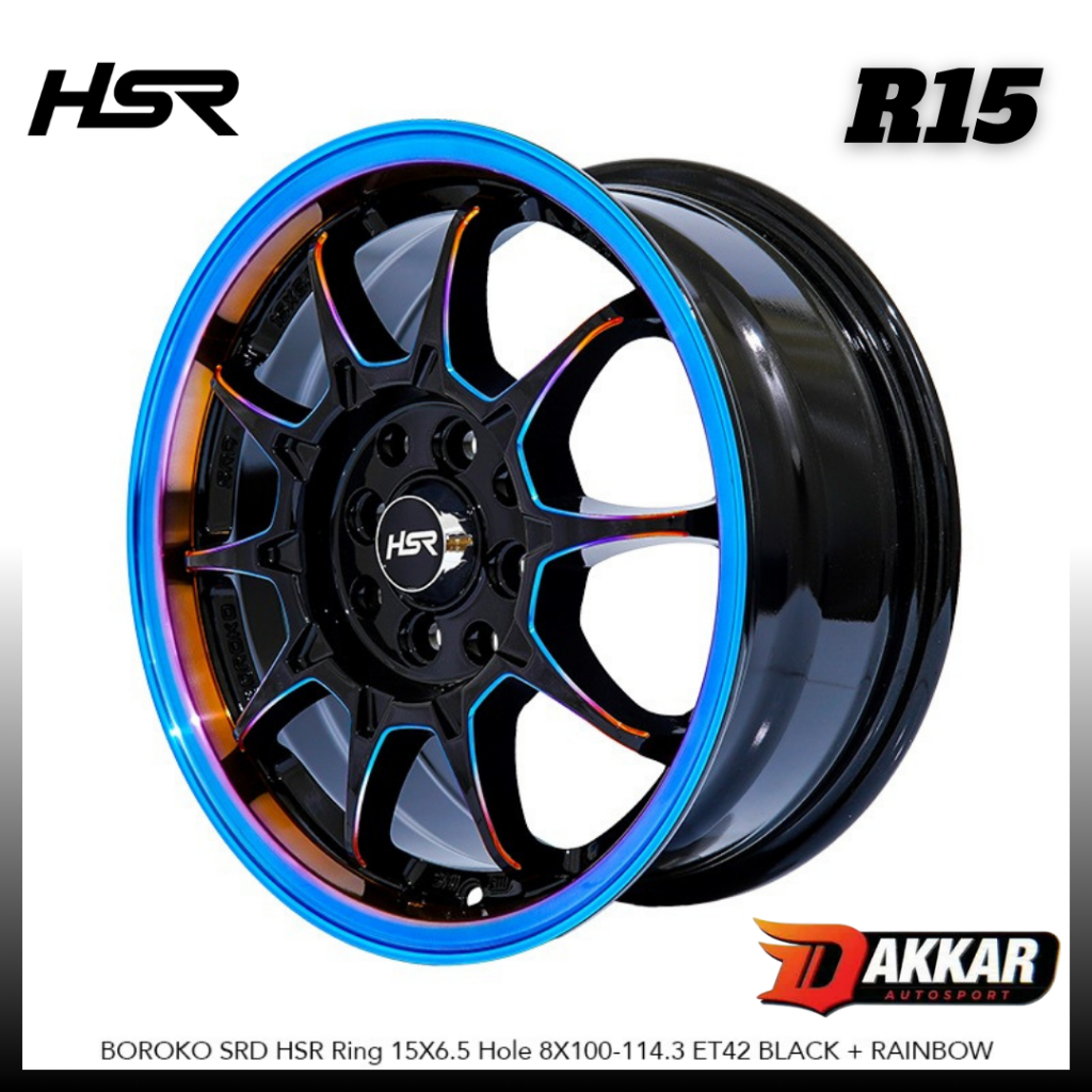 Velg Ring 15 Mobil Brio Agya Jazz Mobilio HSR Wheel R15 Rainbow Velg HSR Boroko Srd R15
