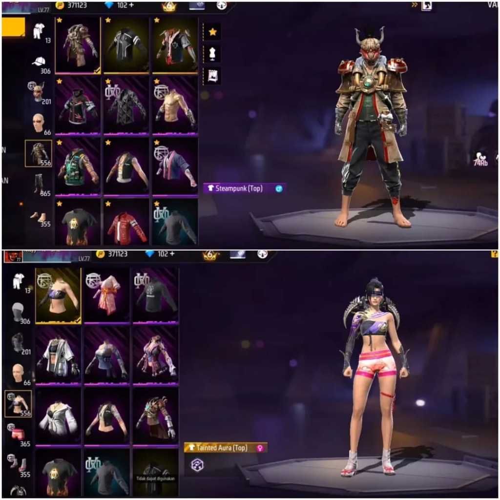 AKUN FF Sultan-Level Tinggi,Skin Langkap,ready akun ff murah-bagus ff full skin