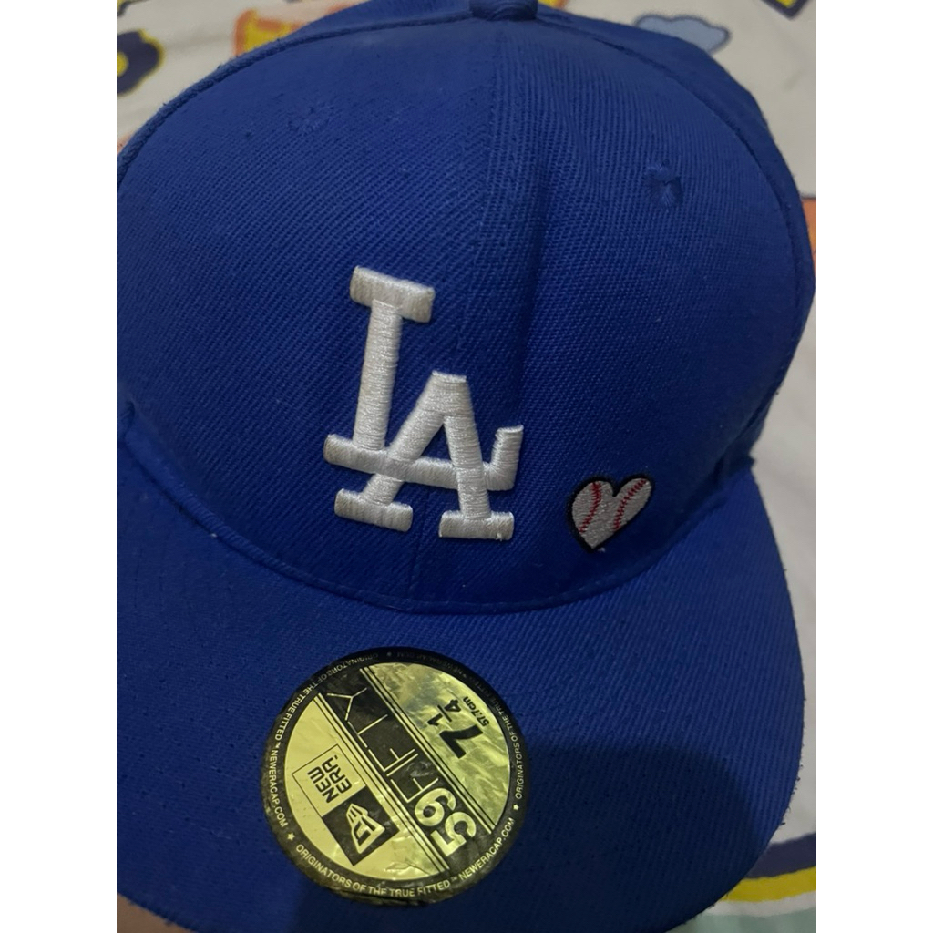 Topi mlb Bordir LA Biru
