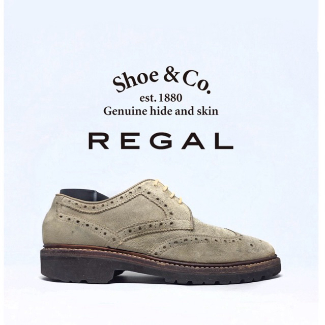 Size 40 | REGAL Japan Brogue + Vibram Wingtip Suede formal pria