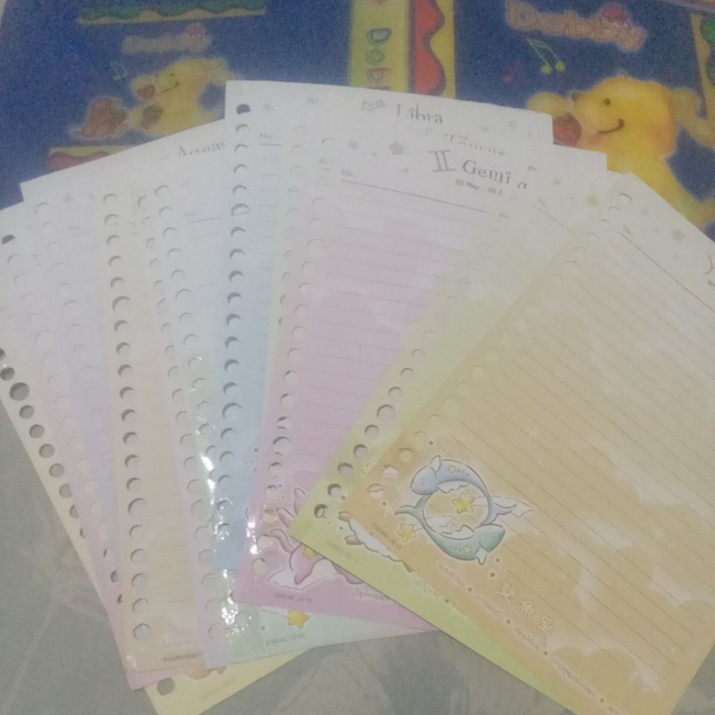 (Harga Per Lembar Ya) Kertas Isi Binder Shio dan Zodiac