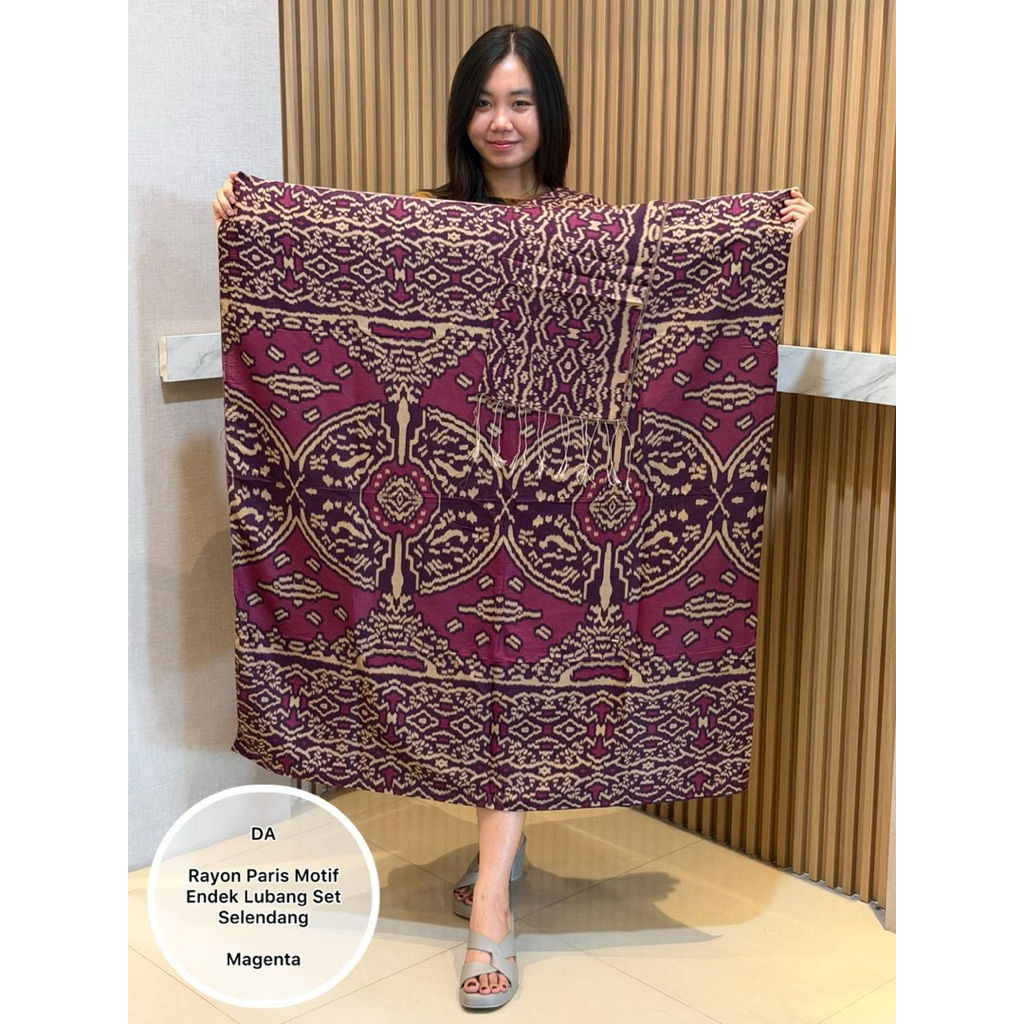 Ans_shopkebaya//KAMEN RAYON PARIS MOTIF ENDEK LUBENG SET SELENDANG