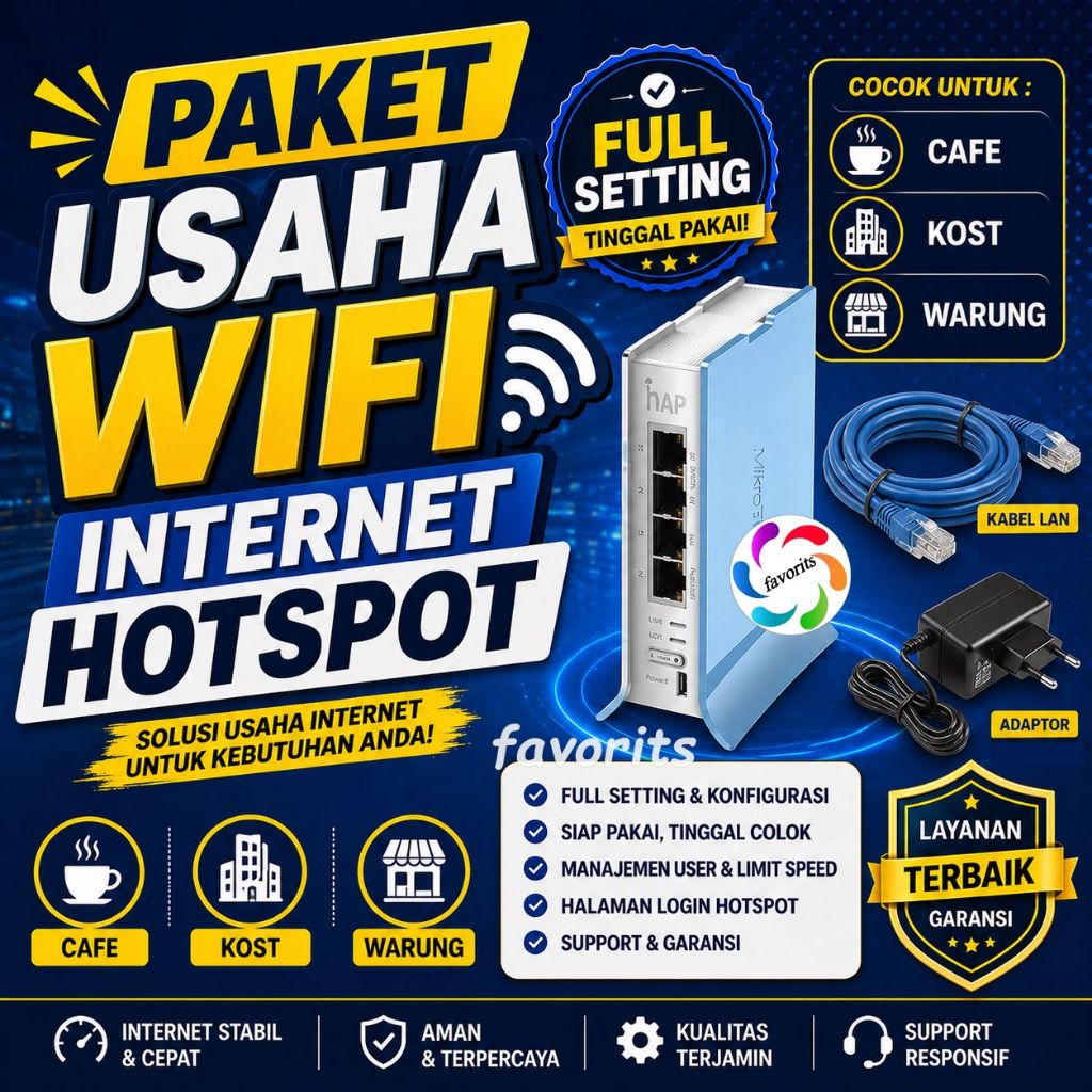 Usaha Wifi Hotspot Cafe Warung Kost - Mikrotik Siap Pakai sudah full setting