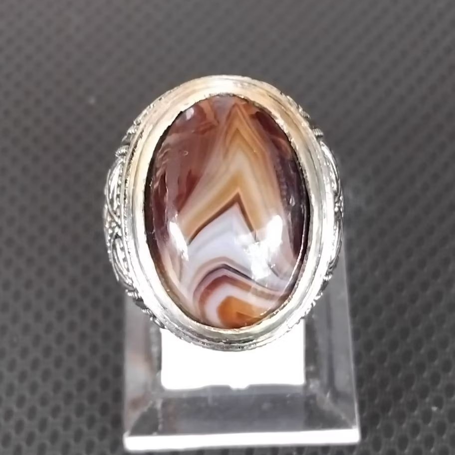 cincin batu akik yaman wulung motif junder kantong semar