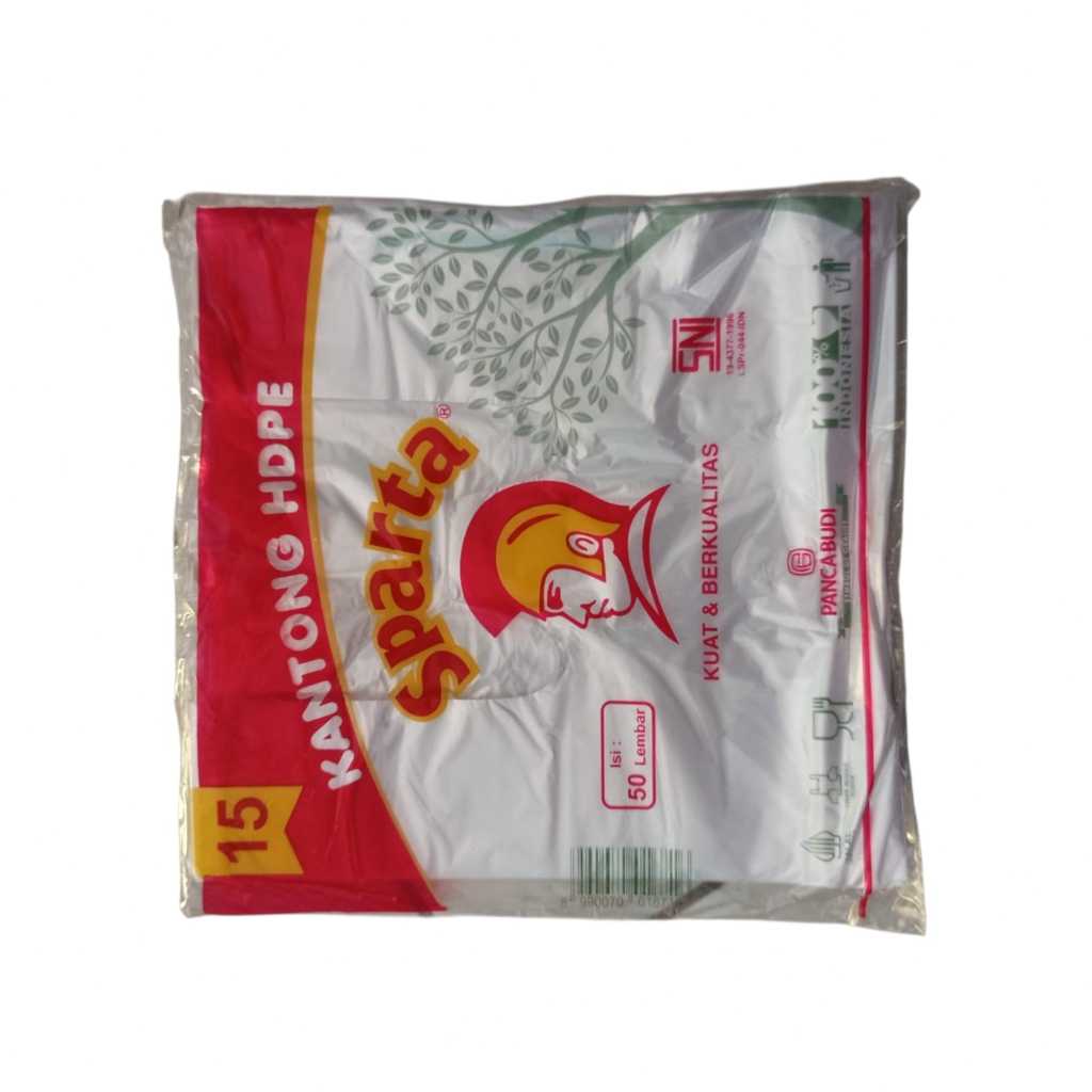 SPARTA Kantong Plastik Transparant no 15 isi 50 lbr | Kantong kresek bening SPARTA