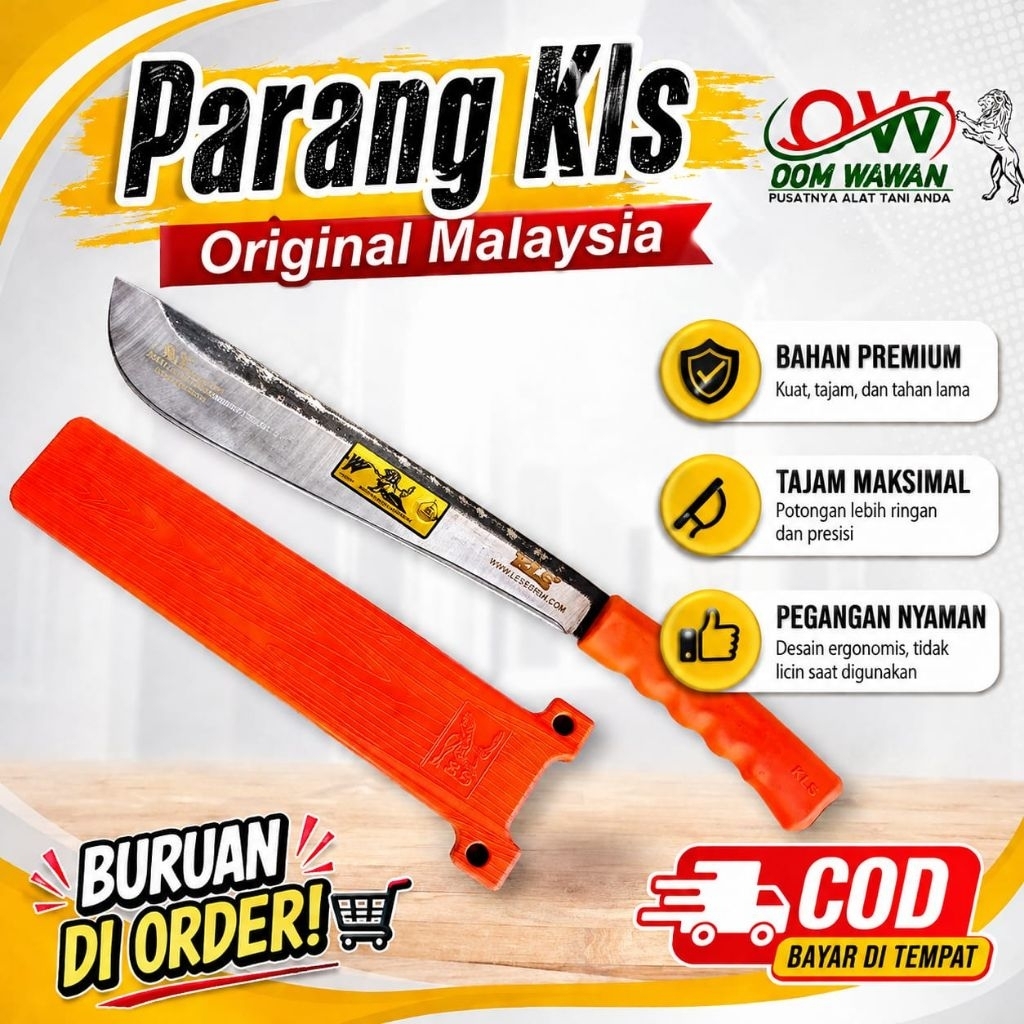 Parang Kls sudah dilengkapi Sarung safety Original Malaysia, panjang mata 44cm