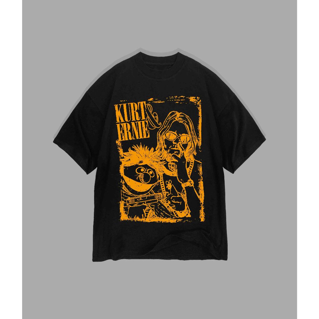 Tshirt Kurt Cobain And Ernie | Kaos Kurt Cobain Dan Kurt