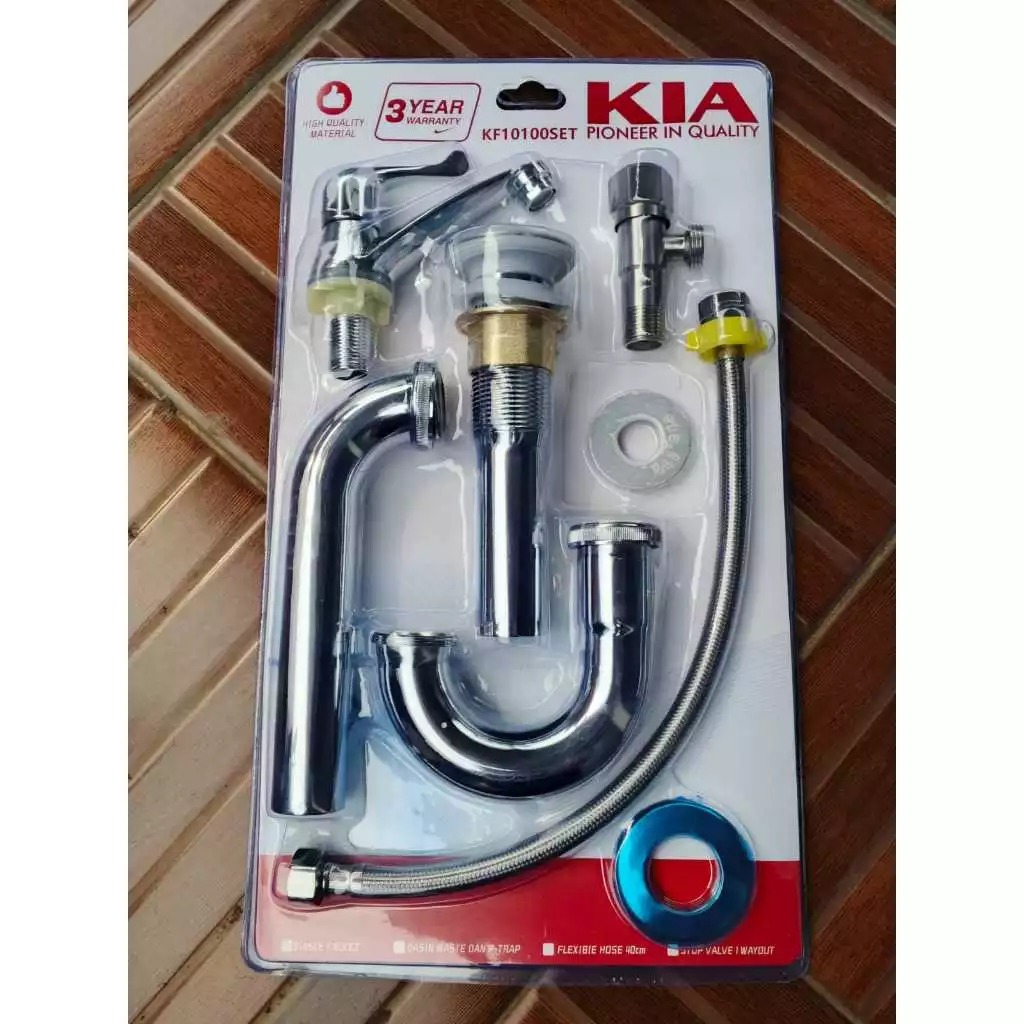 FAUCET SET KF10100SET ALAT WASTAFEL LENGKAP KIA // PERLENGKAPAN WASTAFEL SET // PAKET KRAN WASTAFEL 