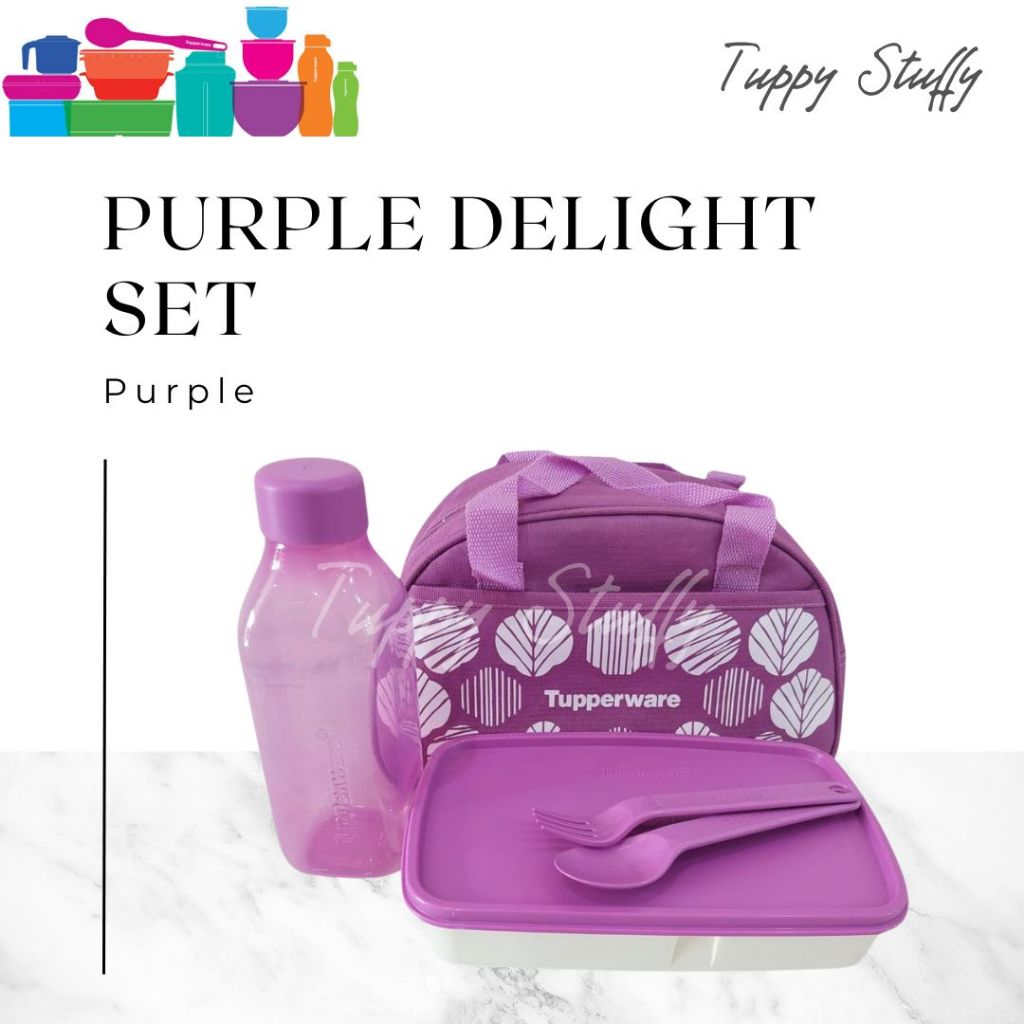 Tupperware Purple Delight set - Purple | Tempat bekal set / Wadah bekal anak sekolah kantor