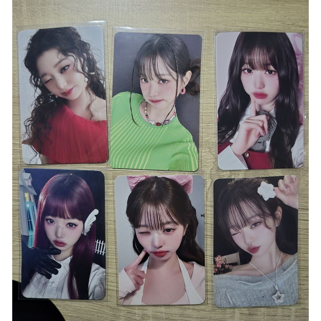 PHOTOCARD JANG WONYOUNG LIZ REI IVE TUSPI PITA PINK KACAMATA WINK KERITING HEART CHEEK