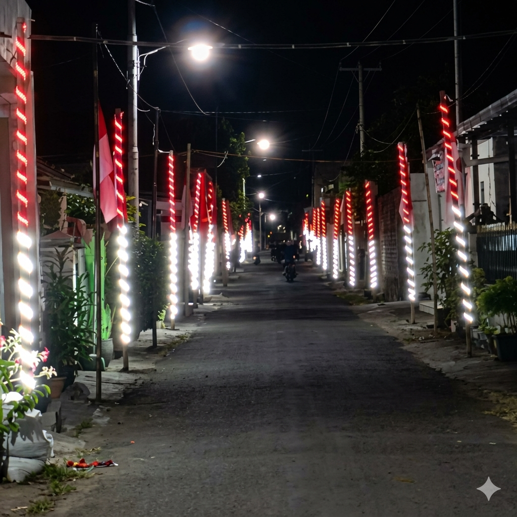 COD Lampu LED Strip Merah Putih Selang Waterproof lampu hias tiang gapura jalan agustusan
