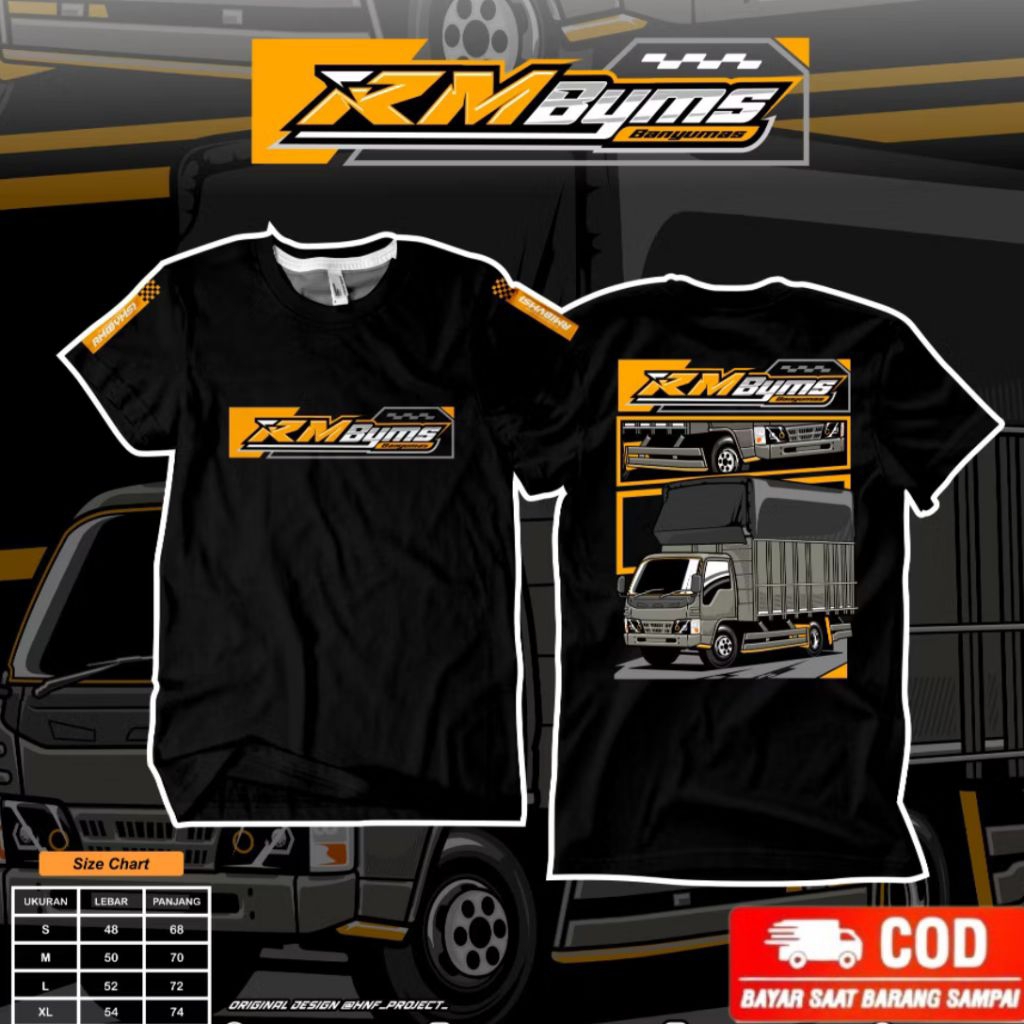Kaos Truk RM Banyumas /Baju T-shirt Truk RM Byms Banyumas Katun Combed 24s Premium