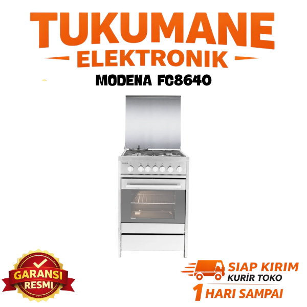 MODENA FC8640 KOMPOR GAS FREESTANDING STAINLESS STEEL COOK TOP PLATE FC8640 FC86