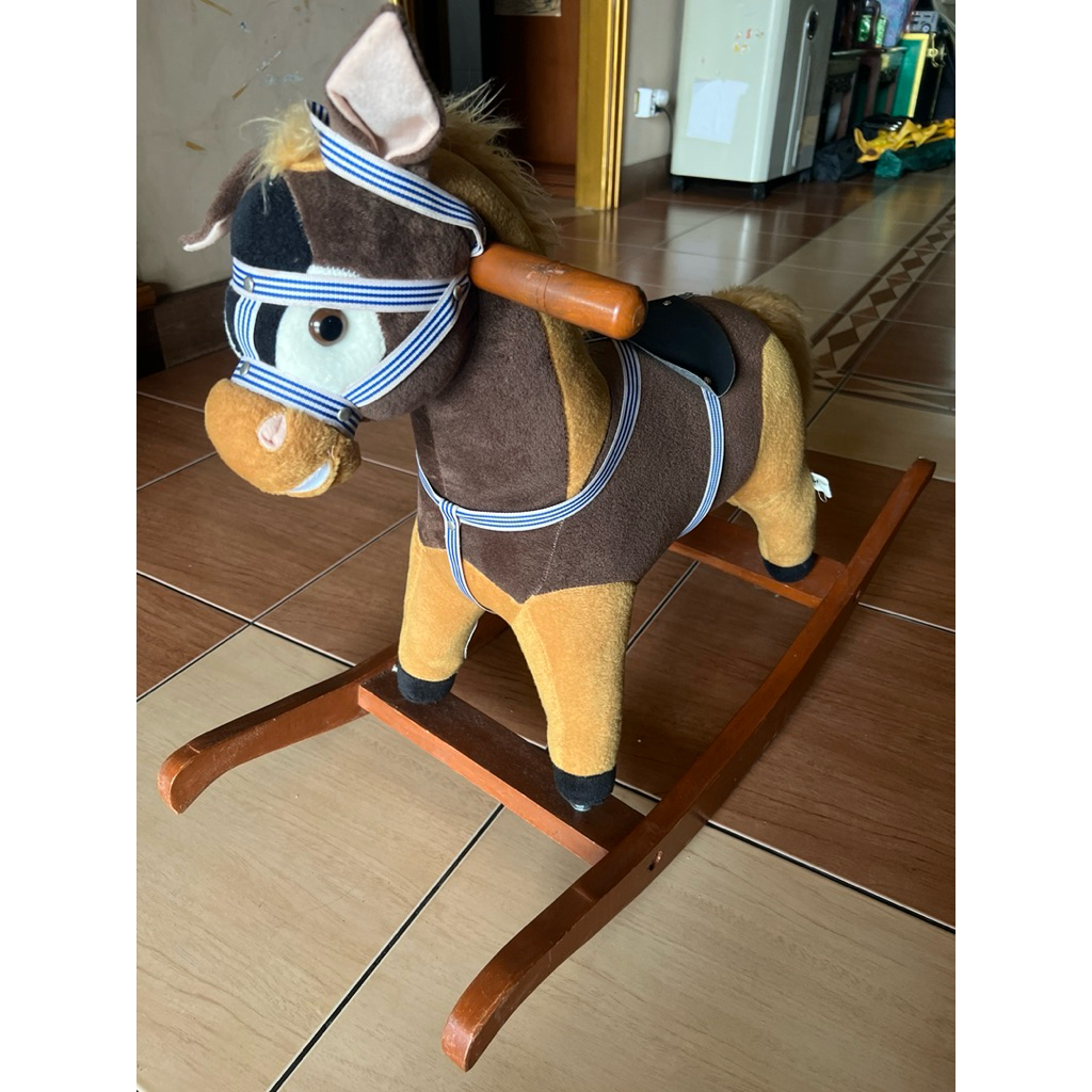 rocking chair kuda-kudaan kuda kayu mainan anak