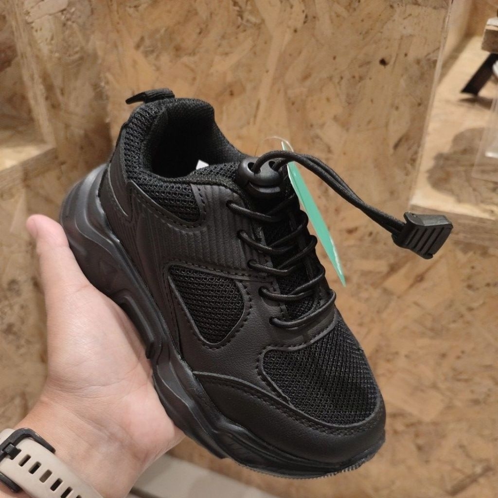 Little M sepatu hitam anak laki laki/perempuan