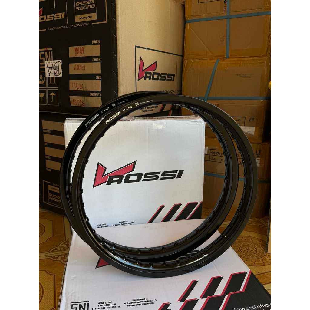 VELG ROSSI HITAM GLOSSY RING 17 VELG VROSSI HITAM GLOSSY RING 17 UKURAN 140 160 185