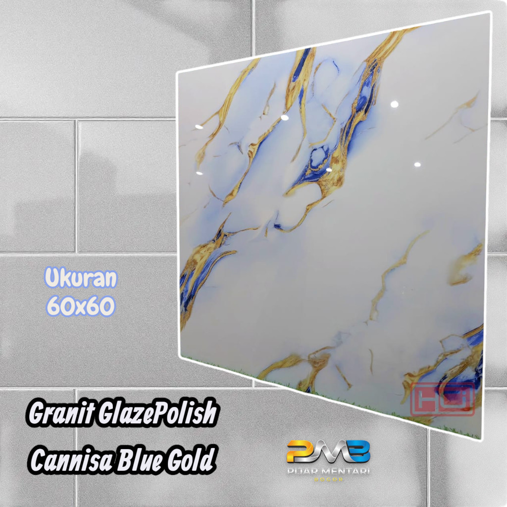 Granit Glazepolish Lantai Dinding CANNISA BLUE GOLD 60x60 ARNA