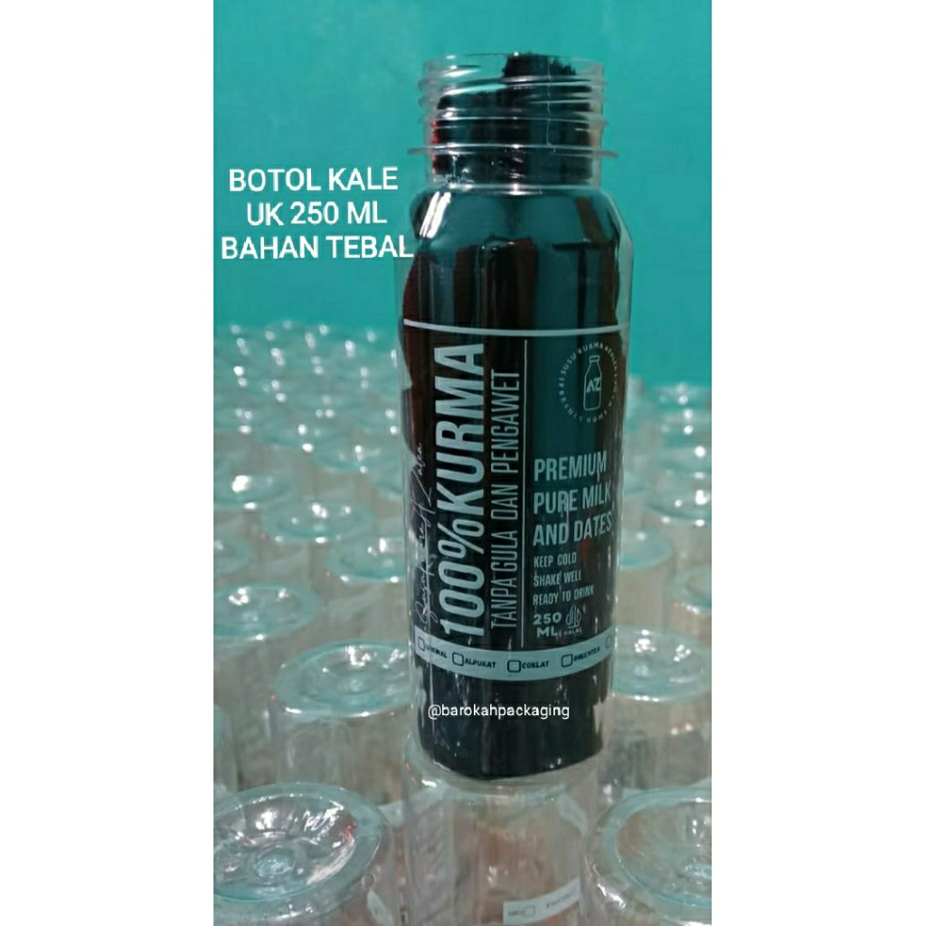 SABLON BOTOL KALE UK 250 ML PLUS TUTUP BAHAN TEBAL