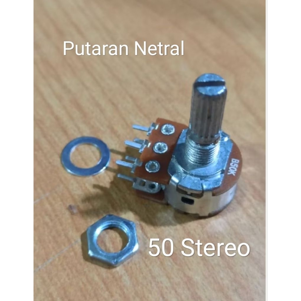Potensio 50K STEREO A - PLUS As 2 cm Putaran Netral / Rotari / Klik