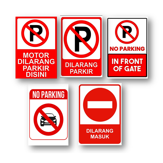 Sticker dilarang parkir bisa untuk depan rumah