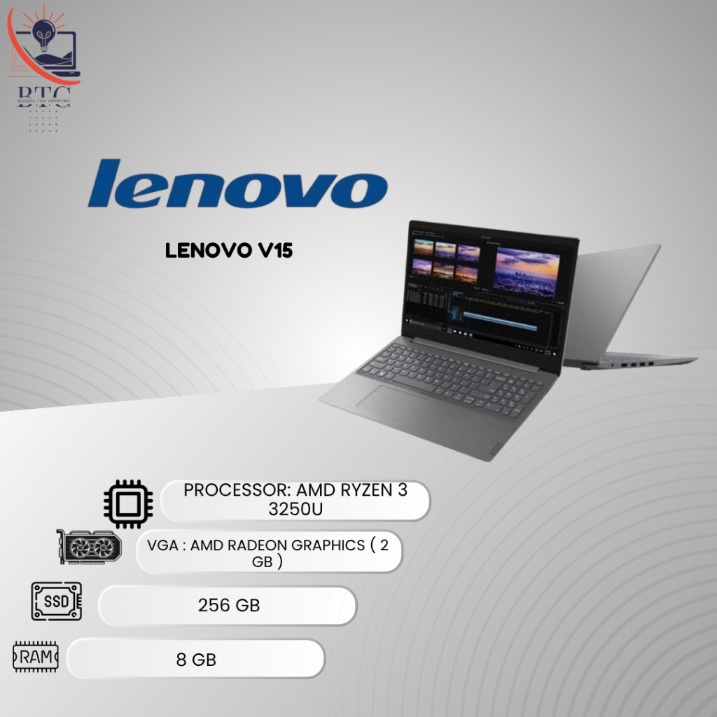 Lenovo V15 Ryzen 3 3250U Laptop Kencang & Hemat untuk Kerja, Kuliah & Multitasking, AMD Radeon Graph