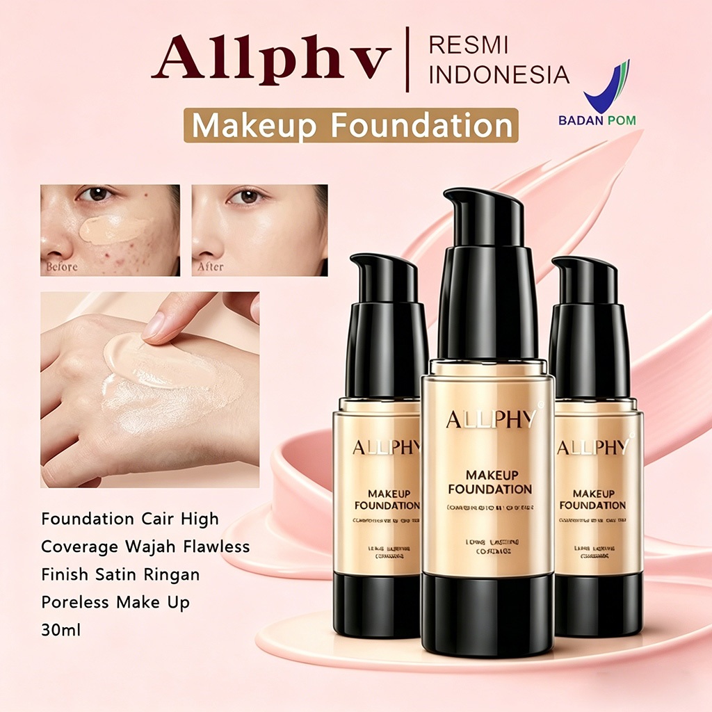 [BPOM] ALLPHV Foundation Cair Matte Full Coverage Tahan Lama Anti Air 30ml