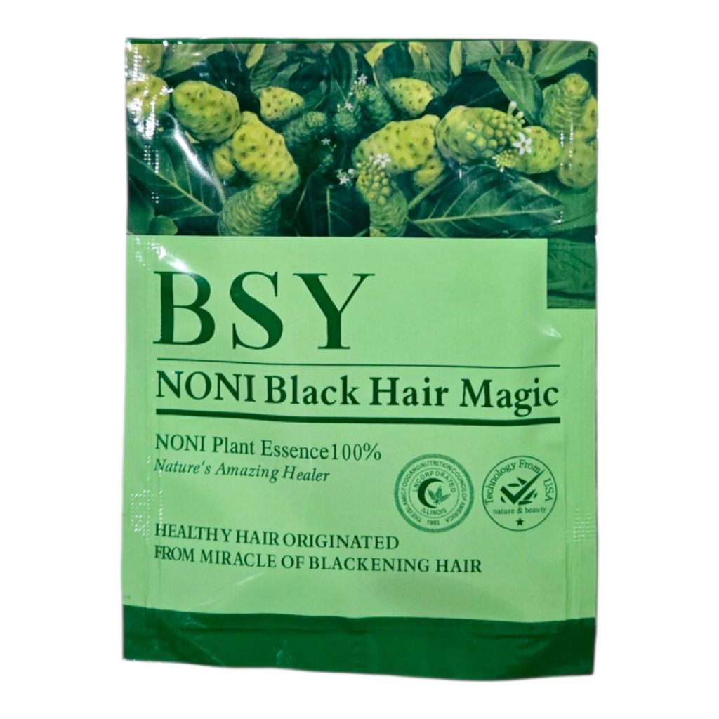 [ PROMO ] BSY NONI Shampo Penghitam Rambut Alami Organik 20ml - BSY NONI Black Hair Magic Asli 100%