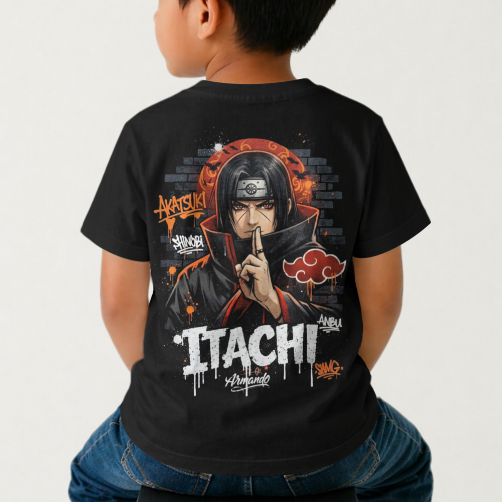 KAOS DISTRO ANAK ALTHA ANIME AKATSUKI UCHIHA ITACHI 1-12 TAHUN || BAJU ATASAN ANAK LAKI-LAKI