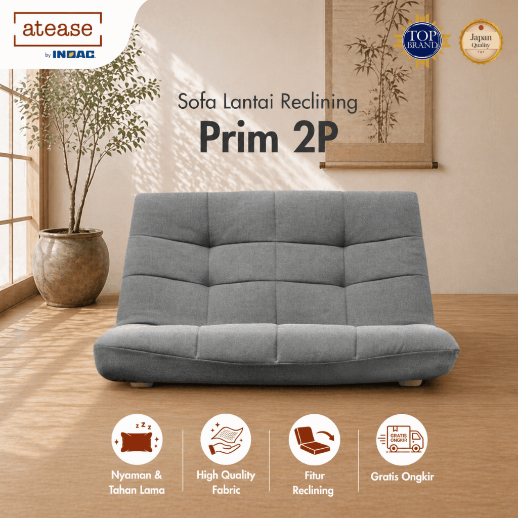 Atease Prim 2P by INOAC - Sofa Lantai Reclining/Sofa Jepang Multifungsi/Reclining Floor Chair