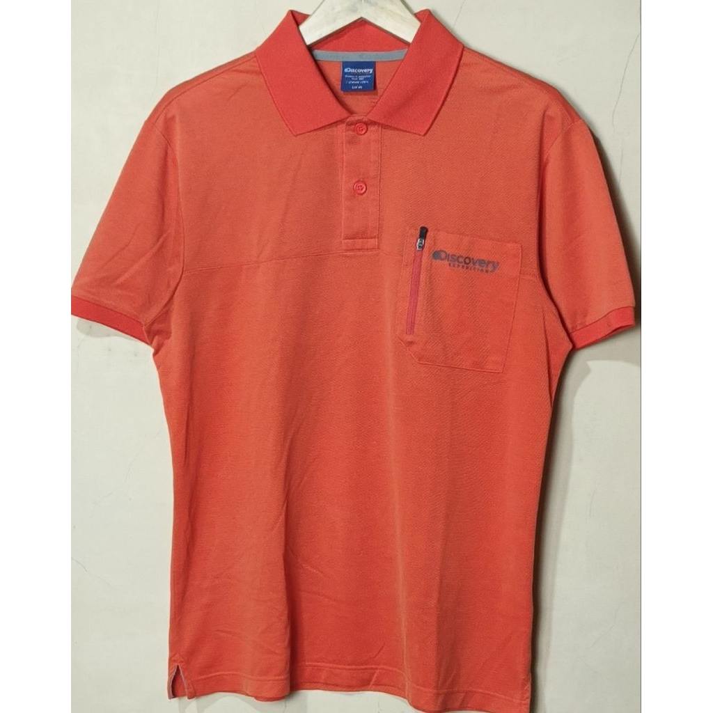 Discovery expedition poloshirt kaos kerah outdoor hiking orange L XL
