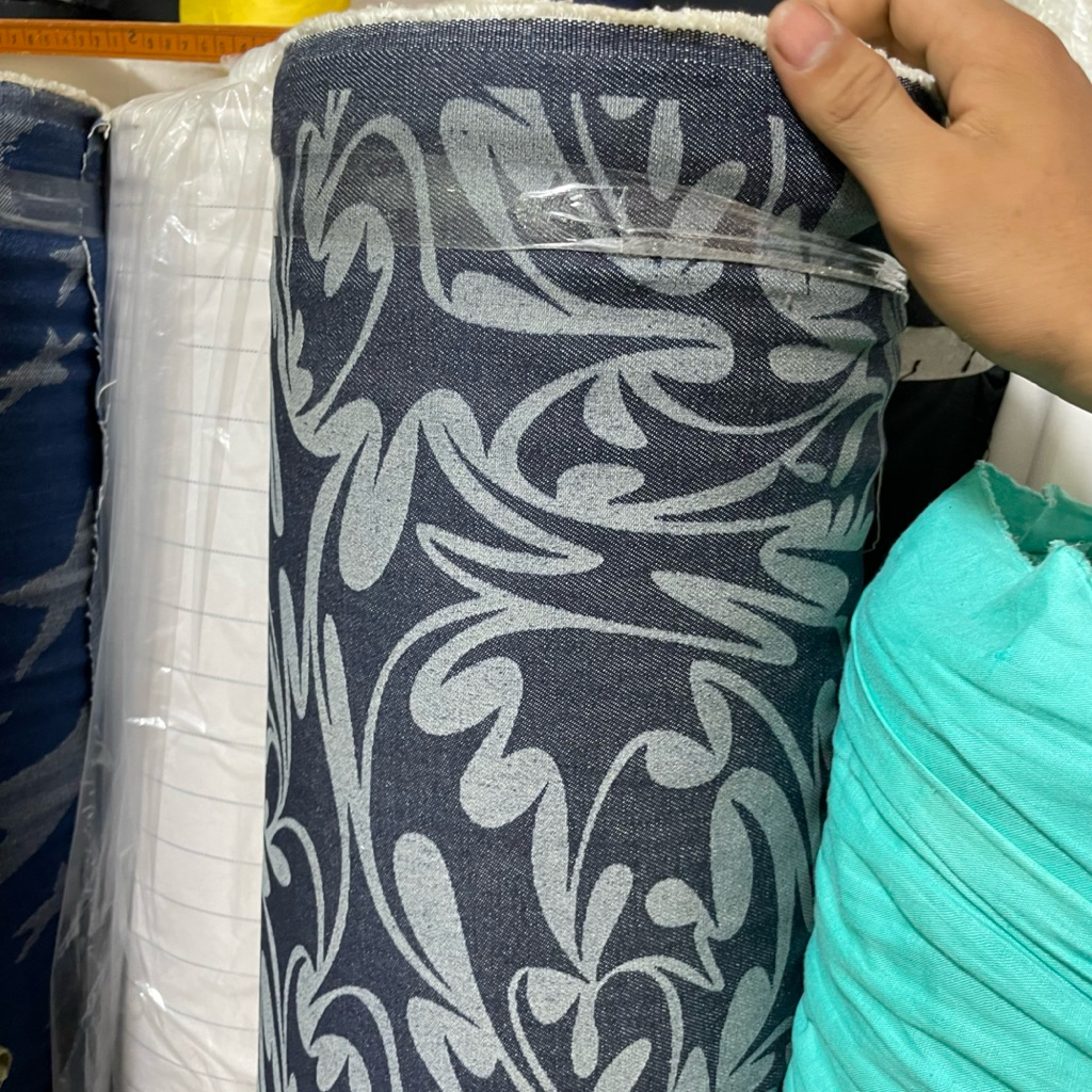 kain denim jacquard/kain denim motif