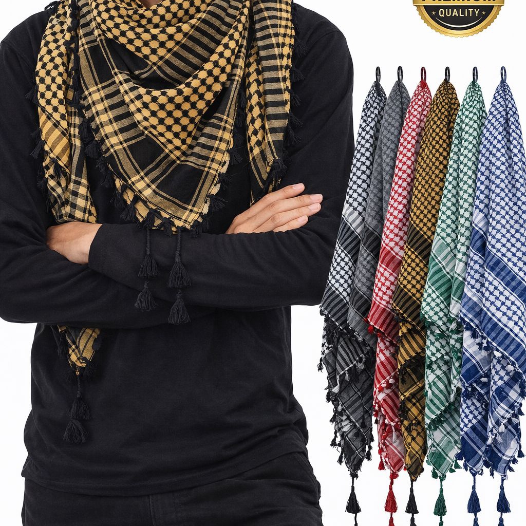 Sorban Shemagh Keffiyeh Arab Dewasa - Sorban Hijab Wanita & Pria - Syal Tactical - Sorban Tenun Rumb