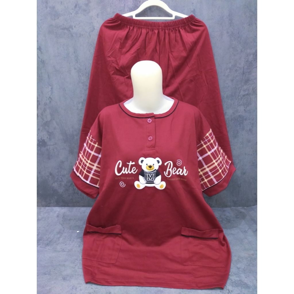 Baju tidur  kulot Tessa /3/4 jumbo Tessa LD 116