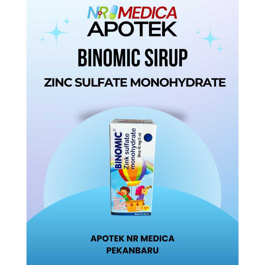 Binomic Sirup 60 Ml / Obat Diare Untuk Anak-Anak / Pencernaan / Zinc / Oralit / Zinc Sulfat