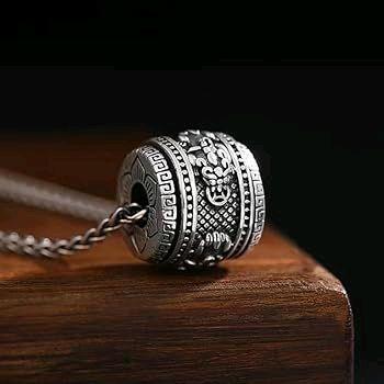 Kalung Rantai Liontin Roda Pixiu / Kalung Roda Mantra Pixiu Katak / Kalung Roda Putar Silver / Kalun