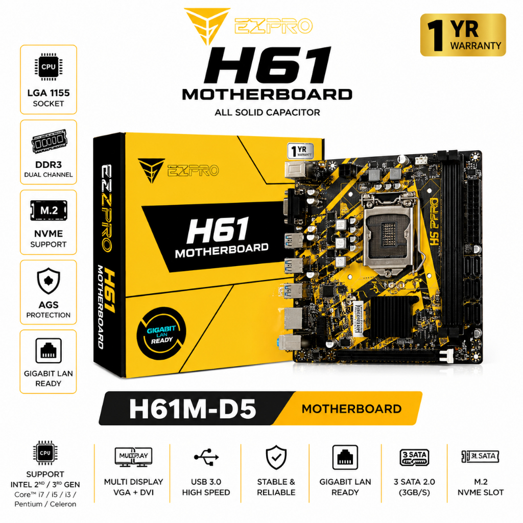 Mb H61 EZPRO DDR3 NVME Motherboard intel LGA1155