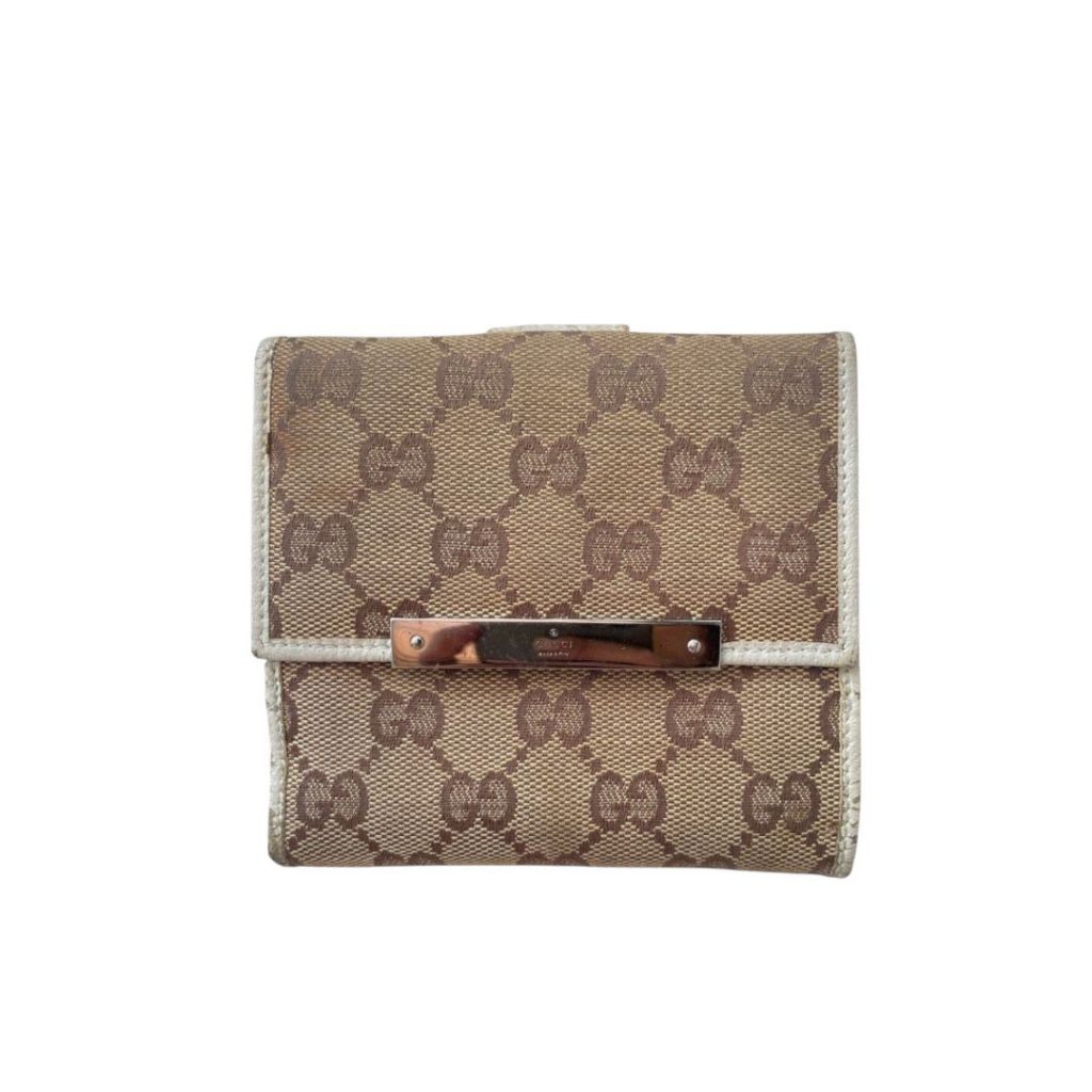 dompet gucci gg canvas bifold wallet authentic