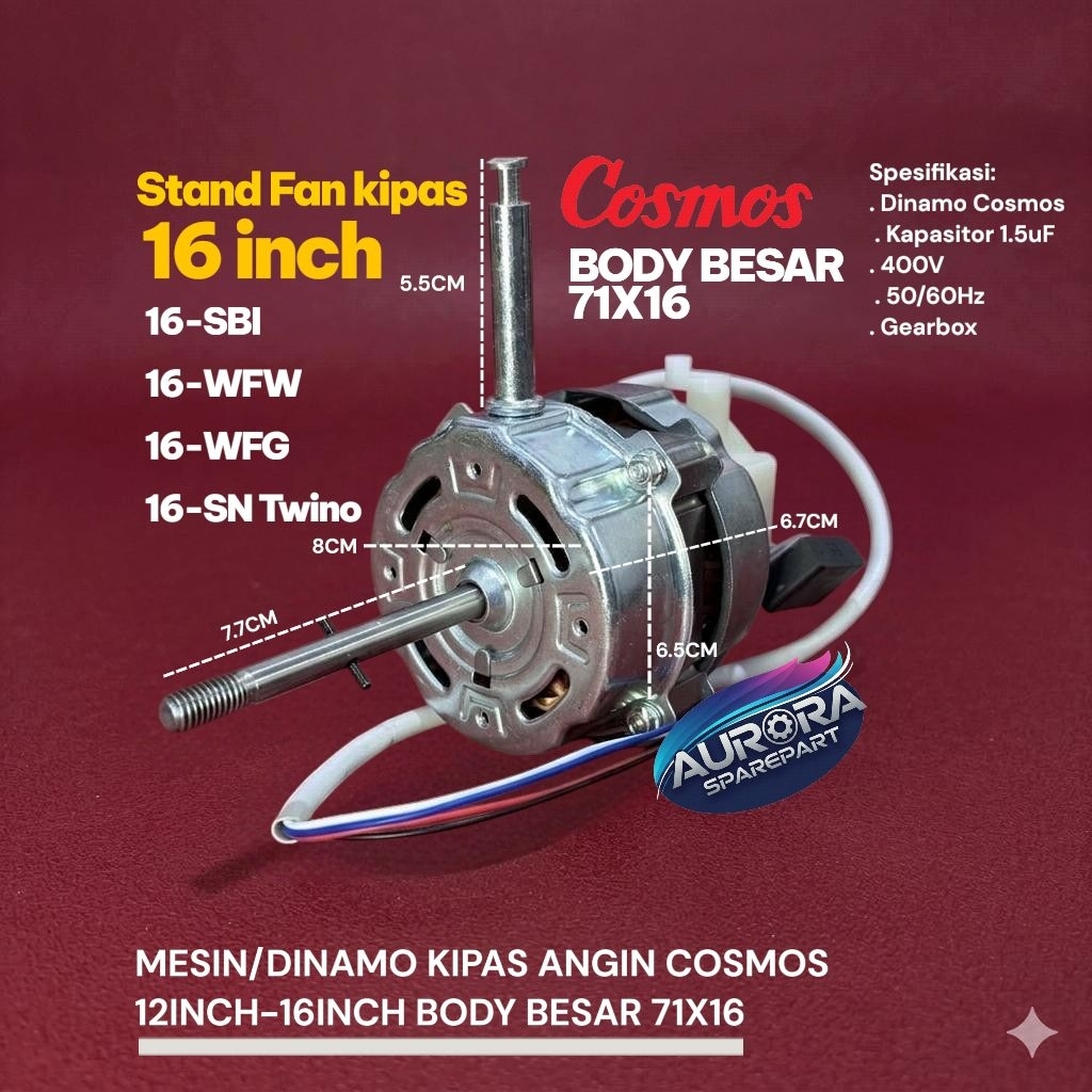 Dinamo kipas angin Cosmos Body Besar 16inch Kipas Berdiri 16-ABI 16-WFW 16-WFG 16-SN Twino