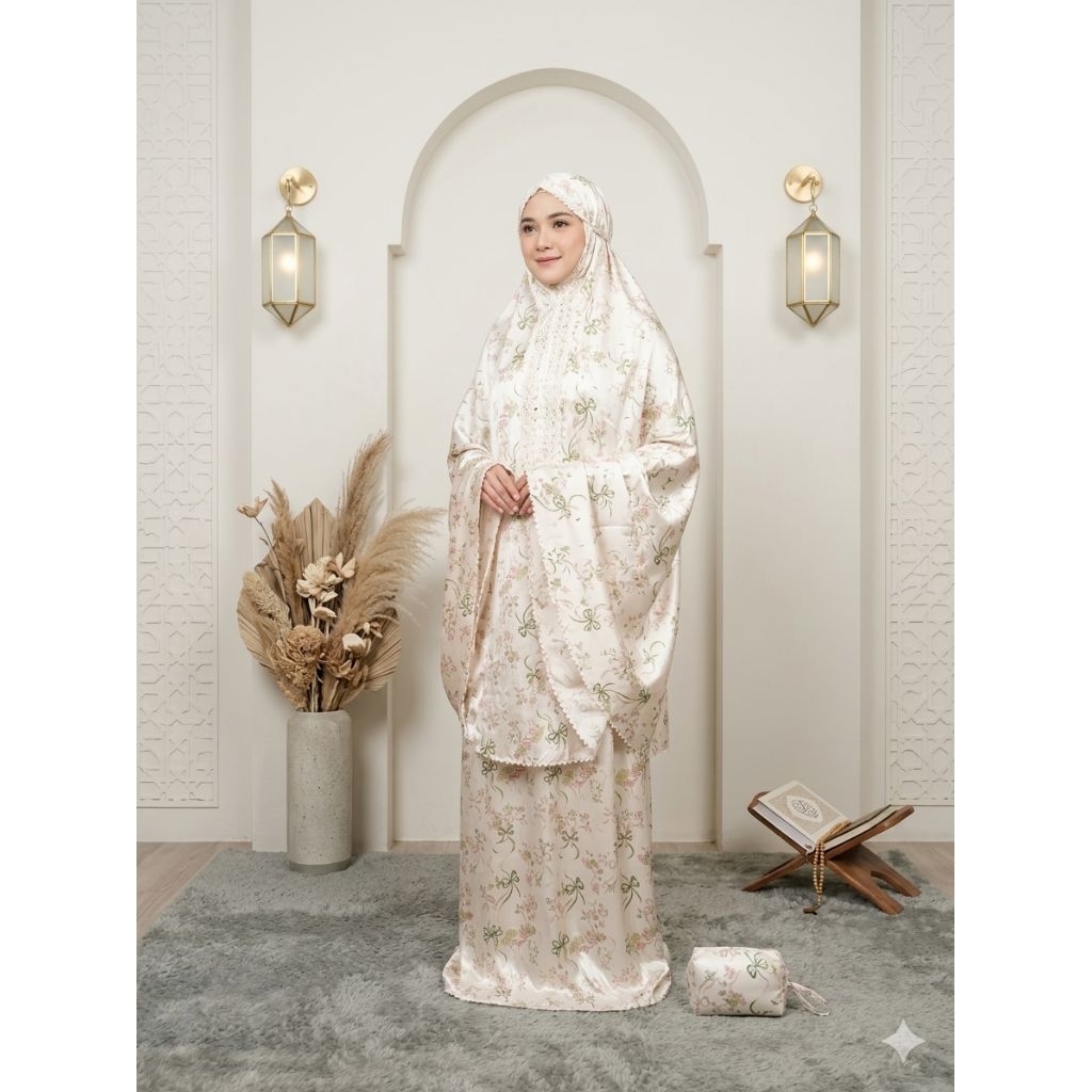 mukena armany jacquard motif pita