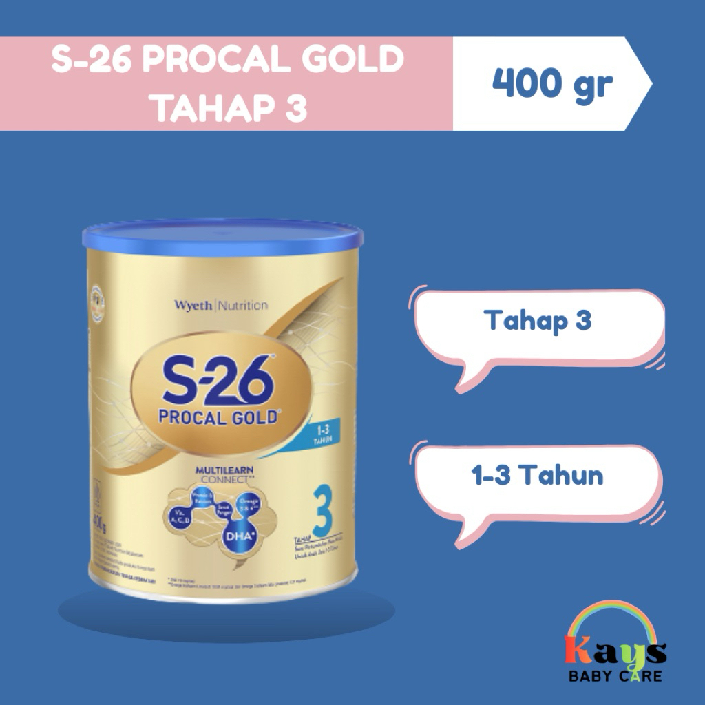 S-26 Procal Gold Tahap 3 Susu Pertumbuhan Anak 1-3 Tahun | 400-900 gr