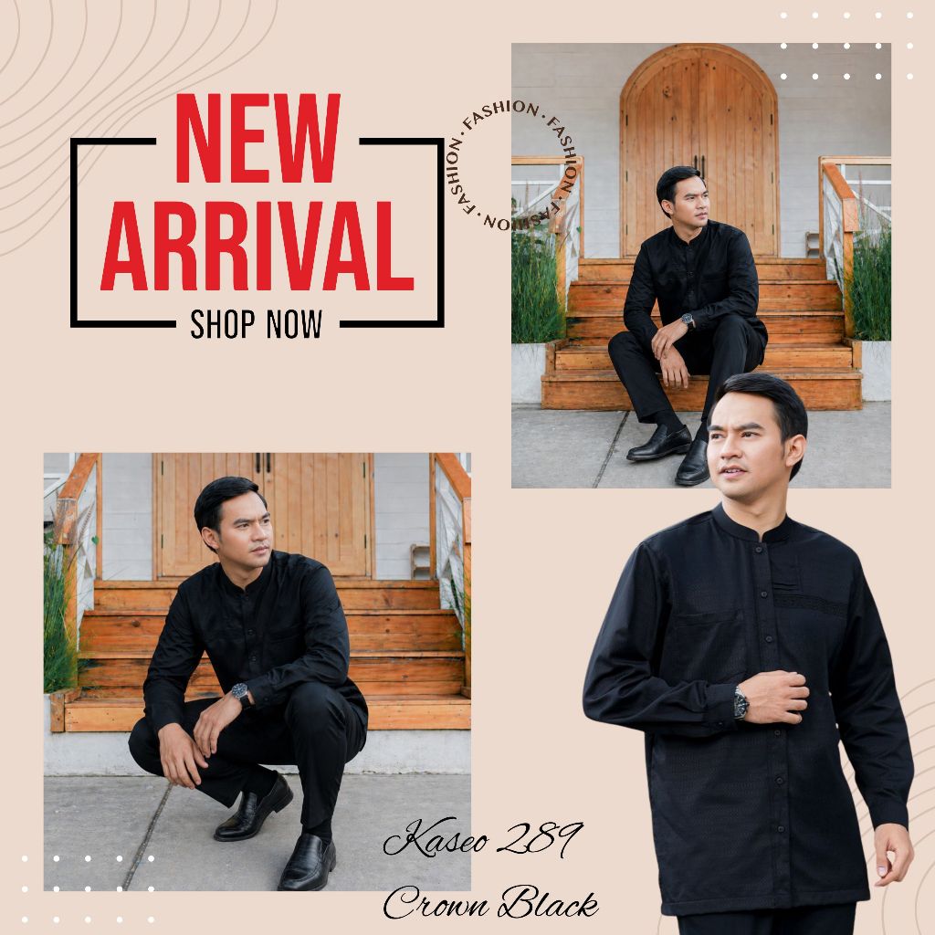 Atasan Hitam KOKO PRIA Lengan Panjang SEPLY KASEO 289 CROWN BLACK