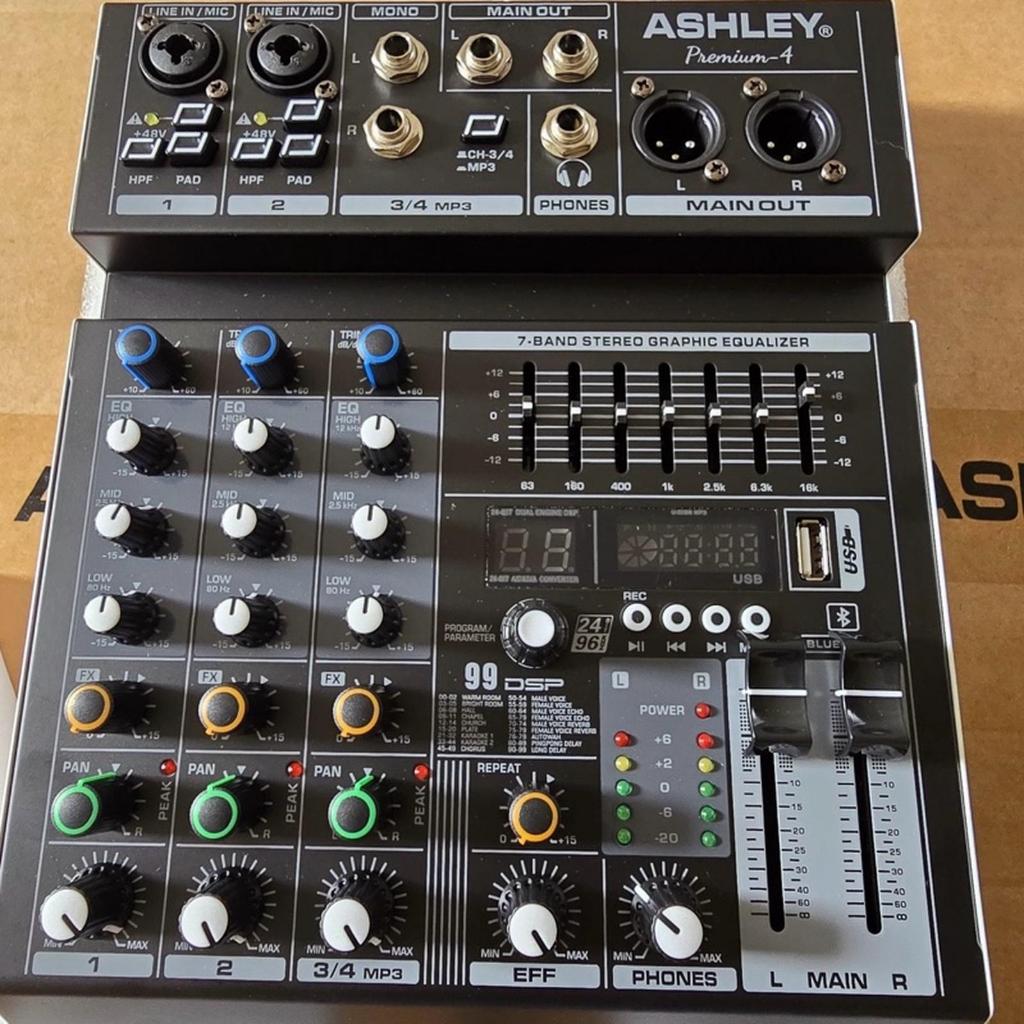 Mixer Ashley New premium4 premium 4 channel USB bluetooth Efek 99dsp Recording Podcast ORIGINAL