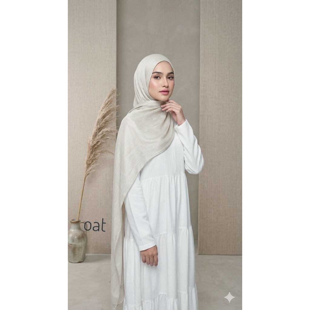Hijab Pasmina Viscose Crinkle Shawl (Hijab Motif Salur Bahan viscose Hight Light Premium)