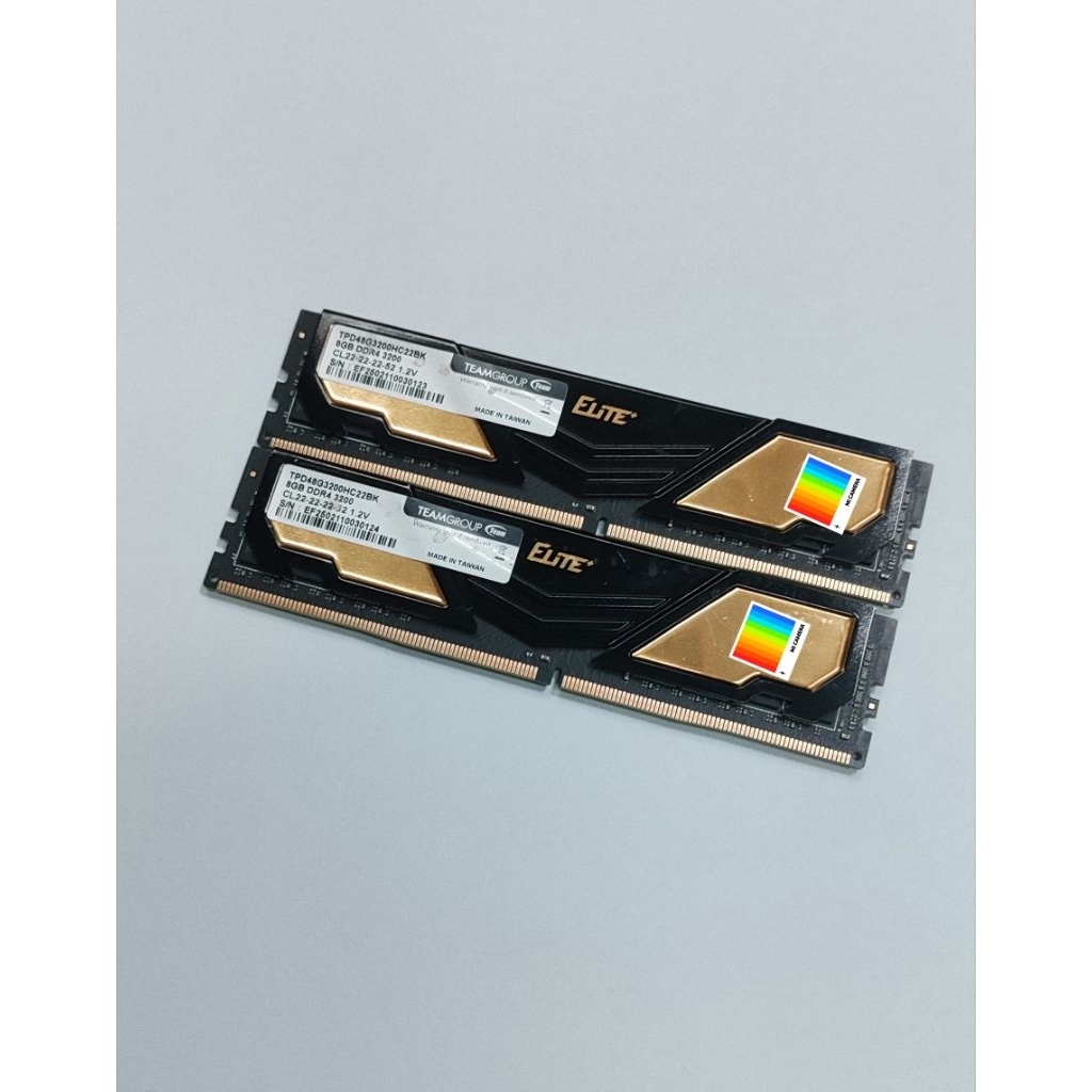 Team elite Ram pc dekstop ddr4 longdim 2x8gb (16gb) pc3200mhz black batangan unit segel