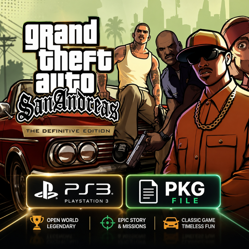 GTA SA PS3 PKG File – Support 2 Player Mode – Game Klasik Populer